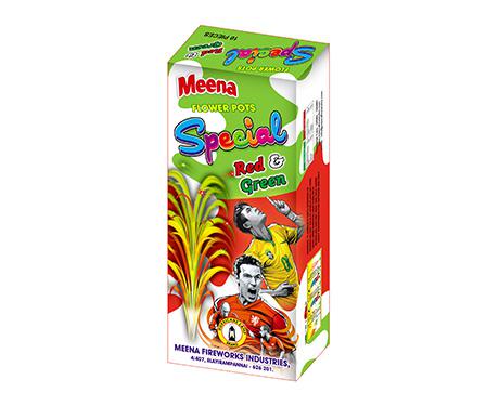 014 MEENA FLOWERPOTS RED & GREEN 10PCS