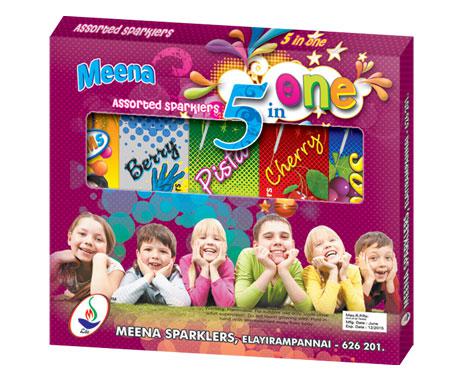 517 MEENA 10CM COLOUR SPARKLERS 5 IN 1