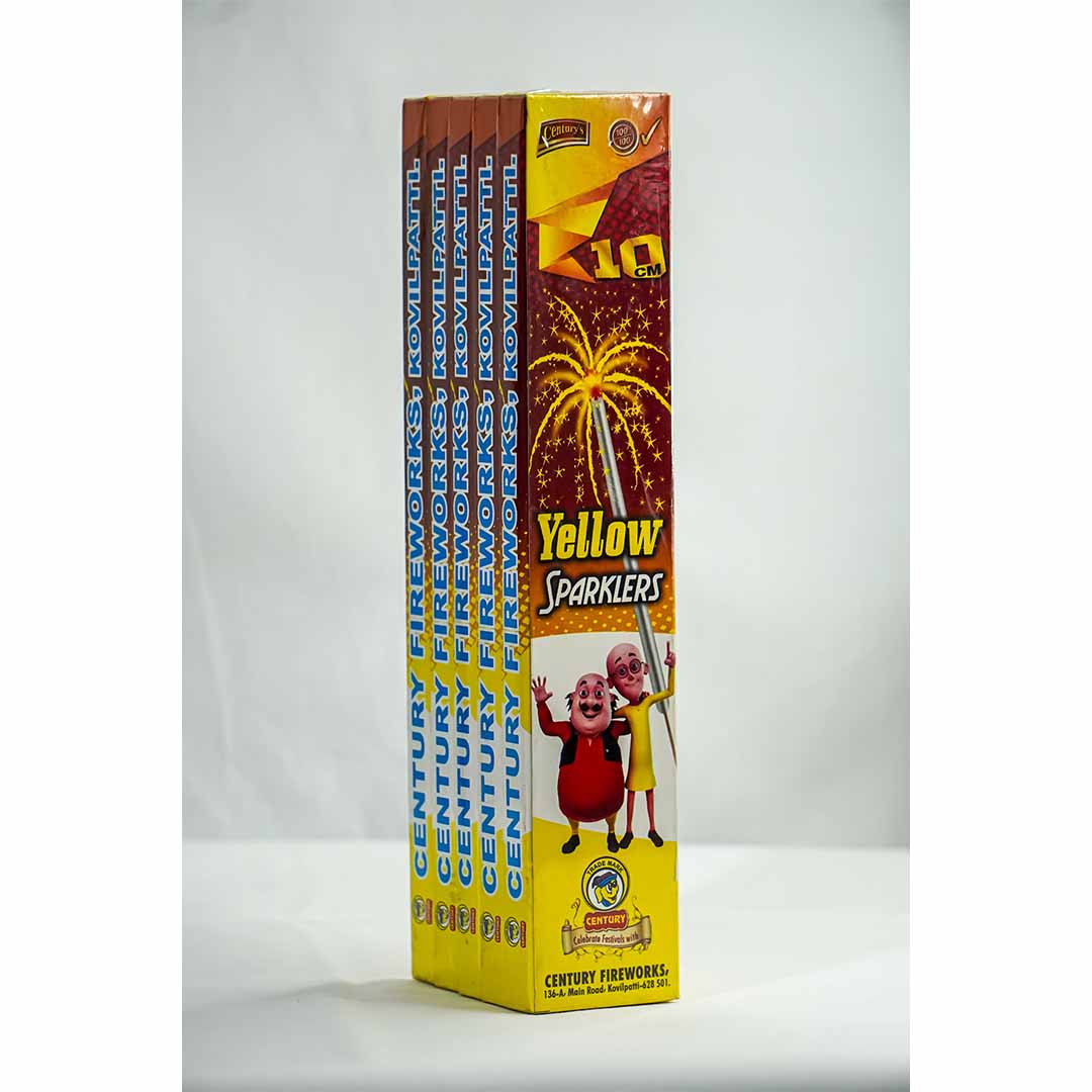 514 MEENA YELLOW SPARKLERS 10CM 10PCS 5BOX